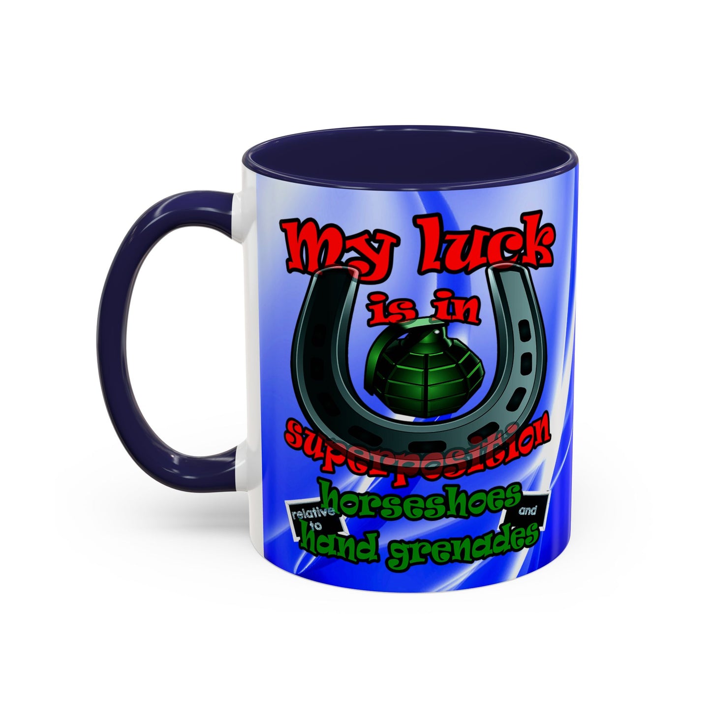 my luck - Accent Mug (blue-white wave)
