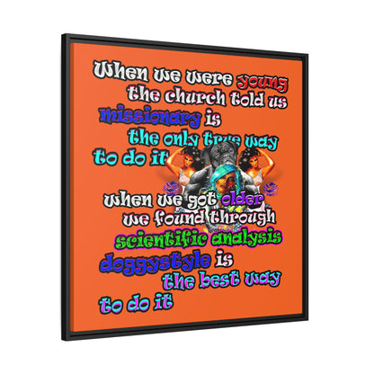 doggystyle - framed canvas art (orange)