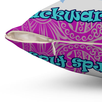 shoot for the stars - Spun Polyester Square Pillow - (pink swirl)