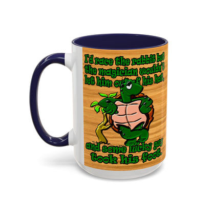 turtle race - Accent Mug (butterscotch wood finish)