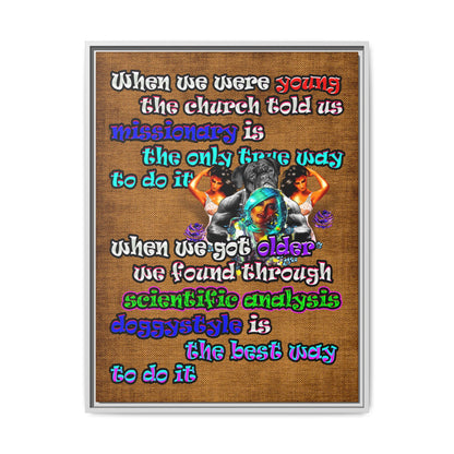 doggystyle - framed canvas art (brown papyrus)