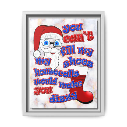 santa's shoes - framed canvas art (white marble)