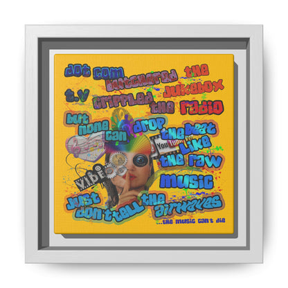 drop the beat - framed canvas art (yellow)