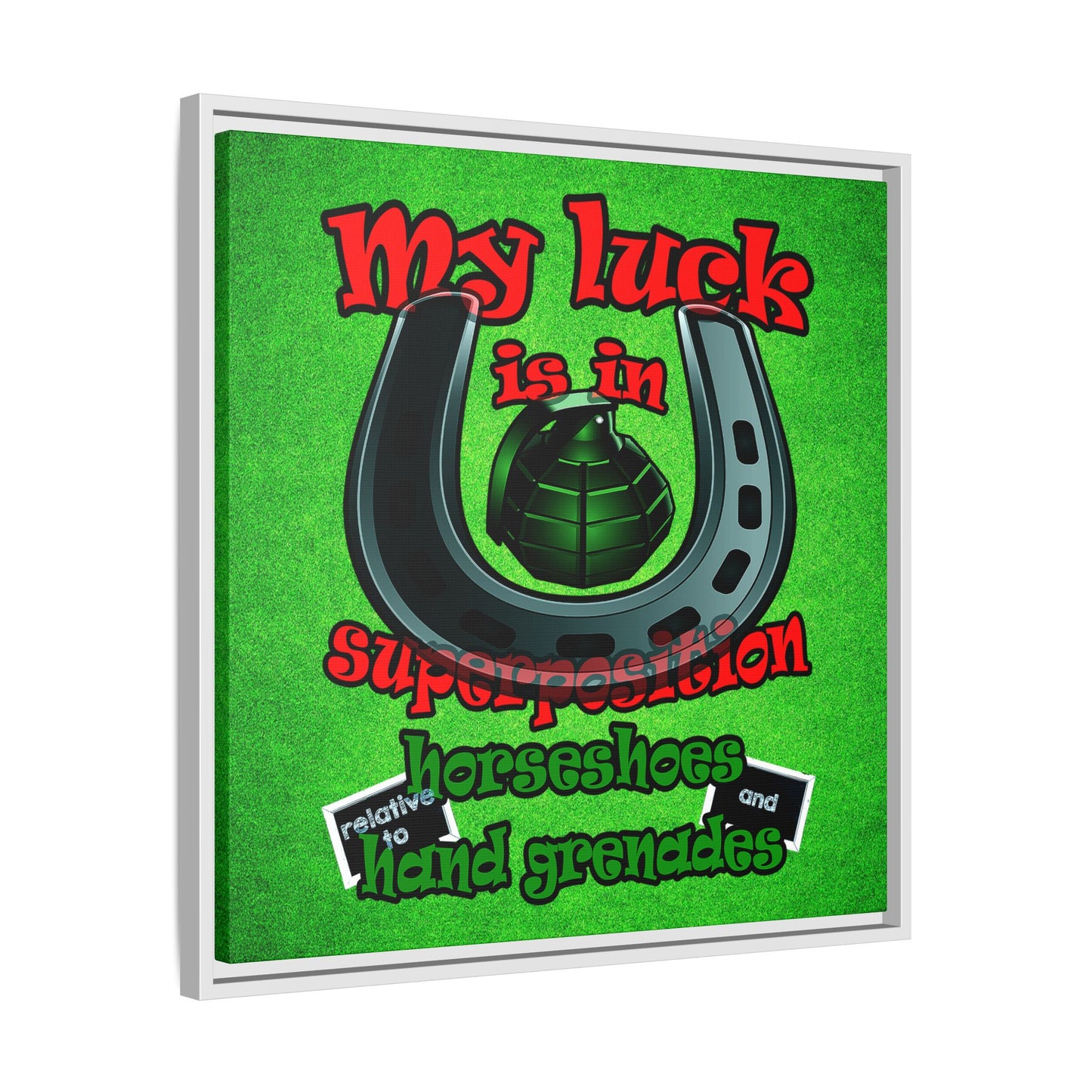 my luck - framed canvas art (green turf)