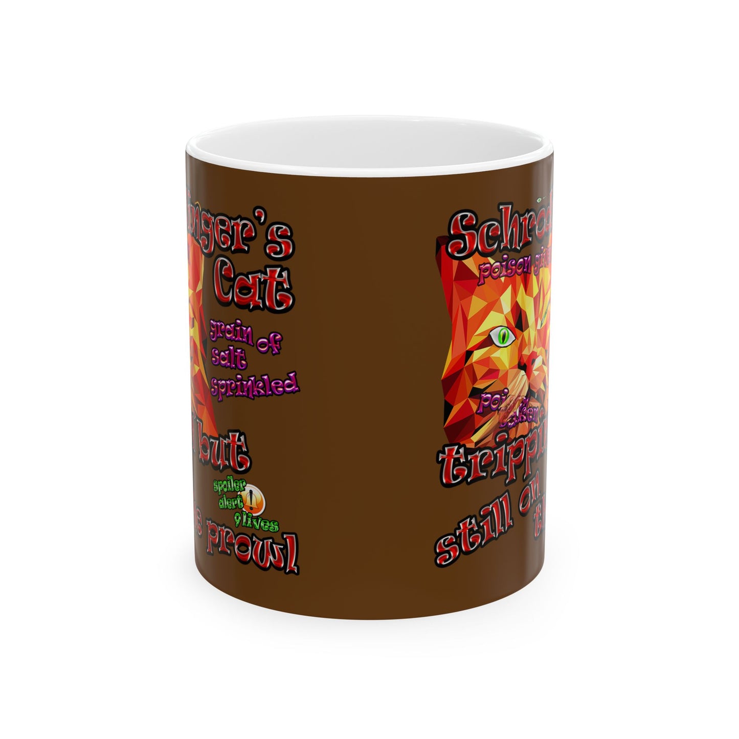 schrodinger's cat - White Mug (brown)