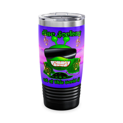 disc jockey - Ringneck Tumbler, 20oz (purple-pink wave)