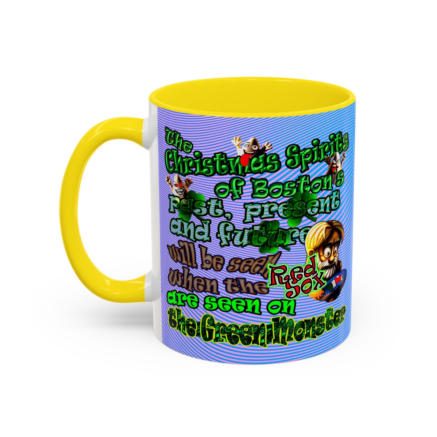 christmas spirits of boston - Accent Mug (light blue-purple wave)