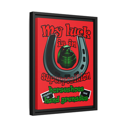 my luck - framed canvas art (red)