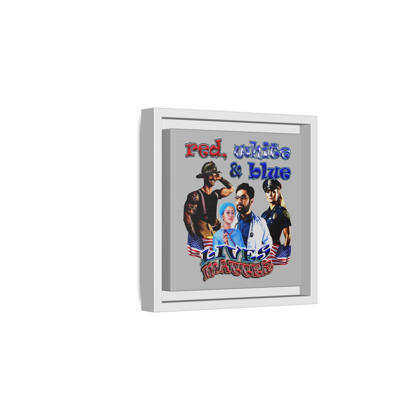 rw&b lives matter - framed canvas art (light grey)