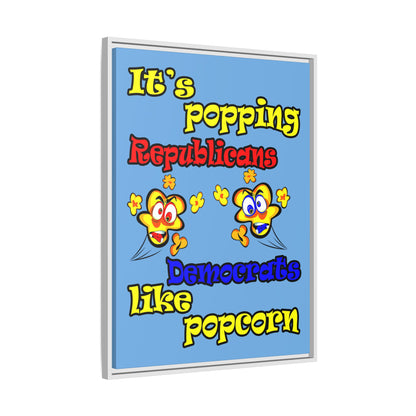 popping like popcorn - framed canvas art (light blue)