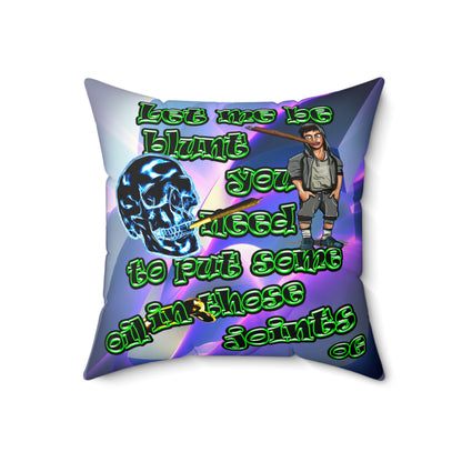 og - Spun Polyester Square Pillow - (grey-pink wave)