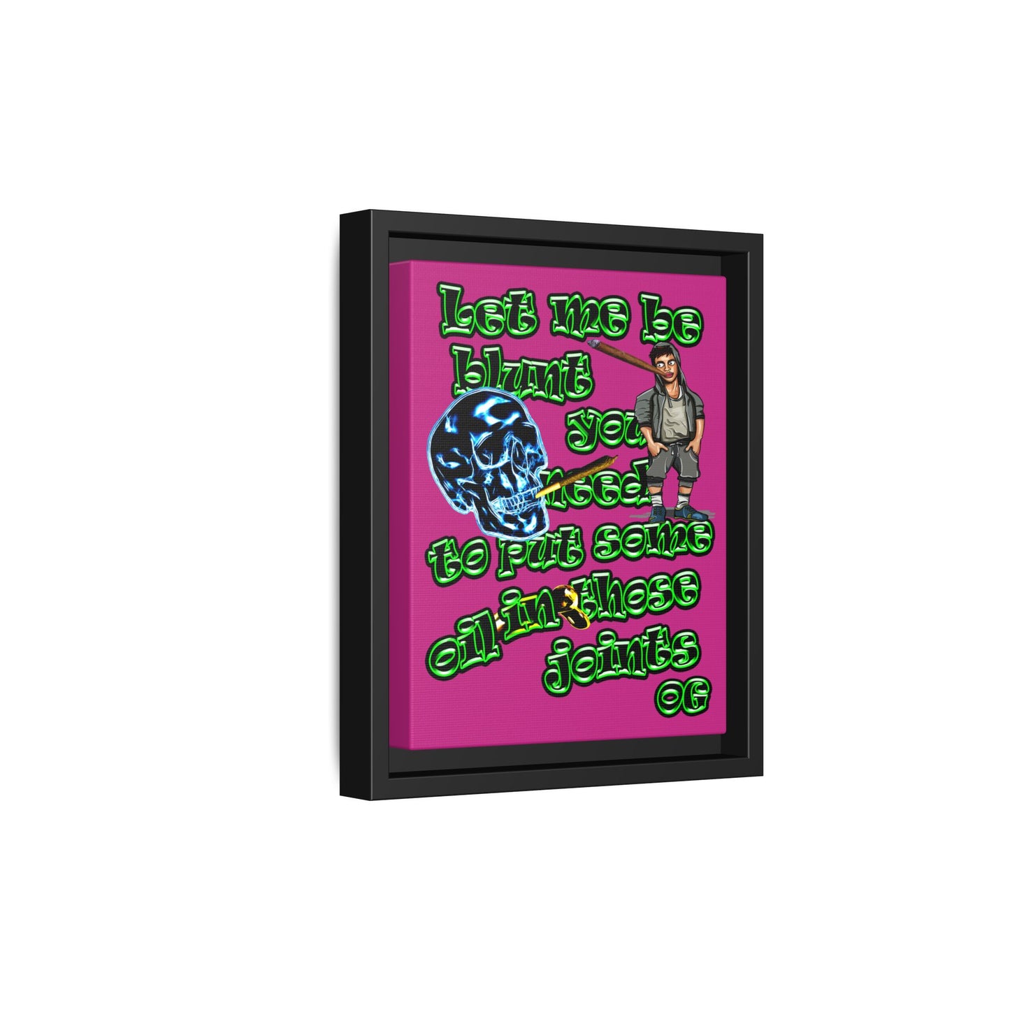 og - framed canvas art (pink)