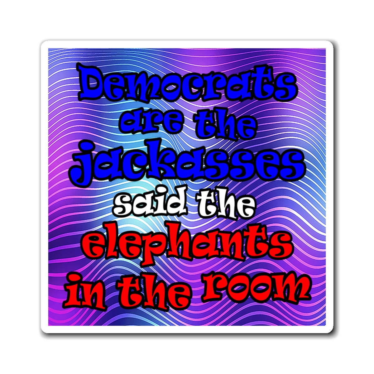 donkeys and elephants - Magnets - (purple wave)
