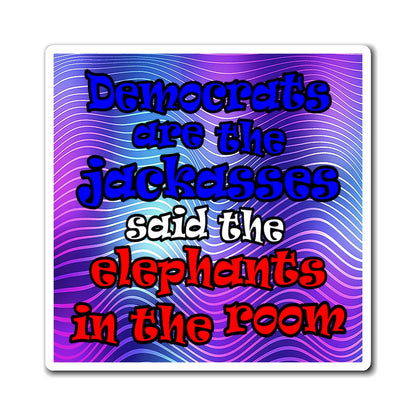 donkeys and elephants - Magnets - (purple wave)
