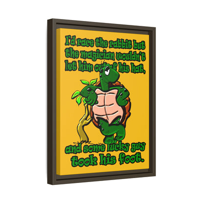 turtle race - framed canvas art (yellow)