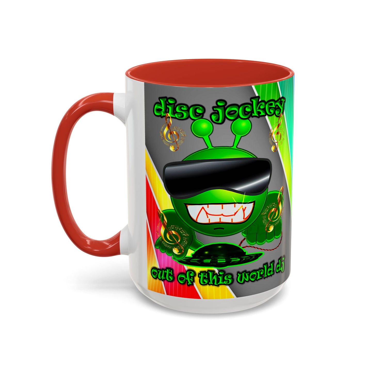 disc jockey - Accent Mug (rainbow split)