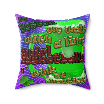 celtics logo - Spun Polyester Square Pillow - (purple wave)