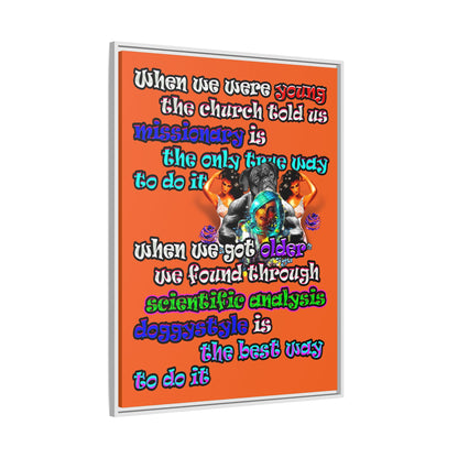 doggystyle - framed canvas art (orange)