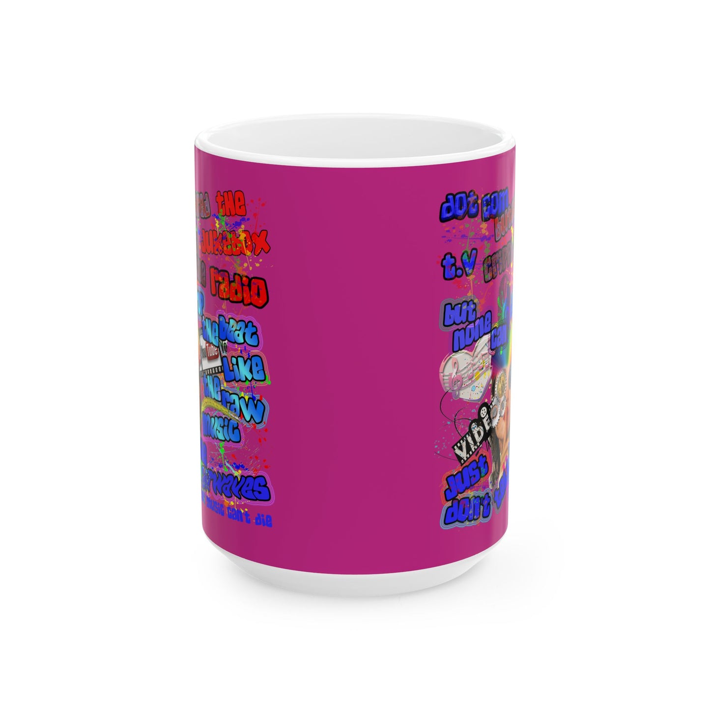 drop the beat - White Mug (pink)