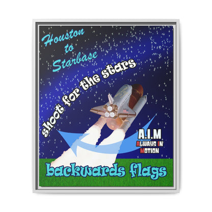 shoot for the stars - framed canvas art ('snoops' background)