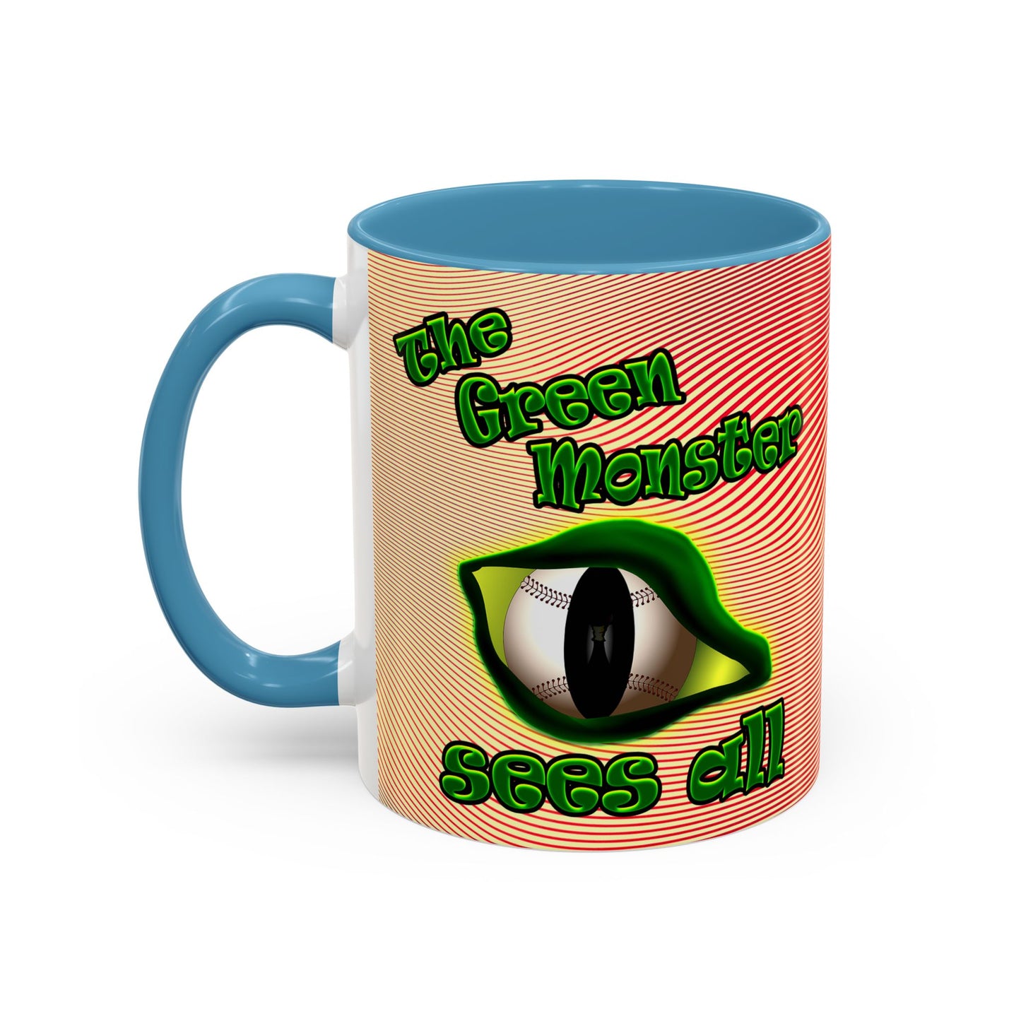 green monster - Accent Mug (yellow-orange wave)