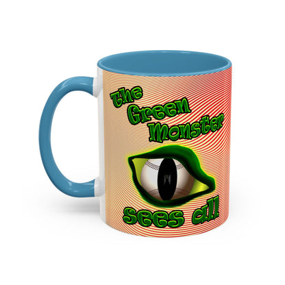 green monster - Accent Mug (yellow-orange wave)