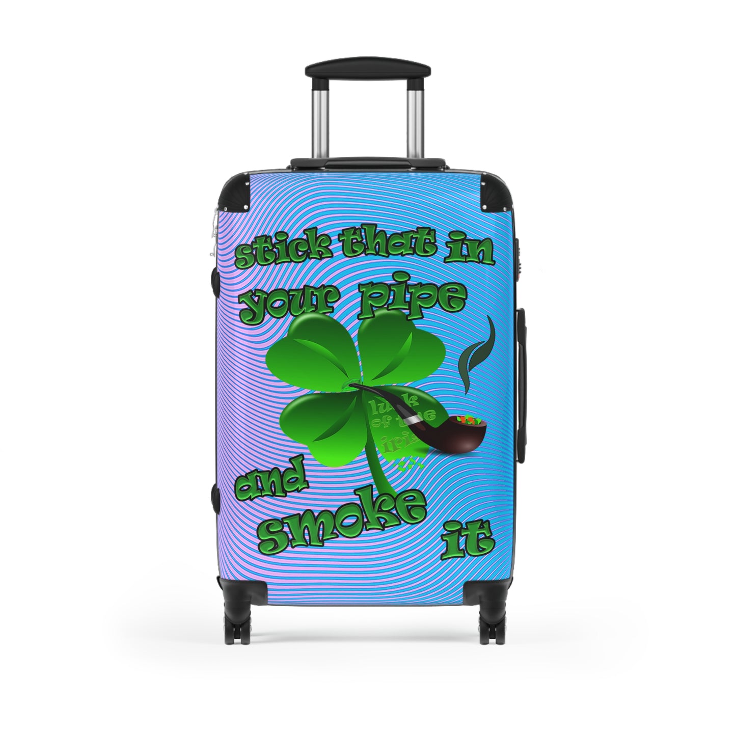 stick that in your pipe and smoke it - Suitcase (light blue-purple wave)