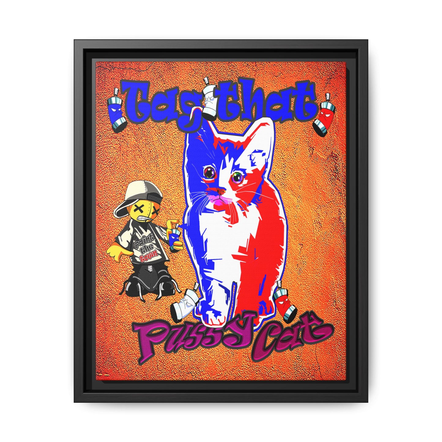 tag that - framed canvas art (burnt orange)