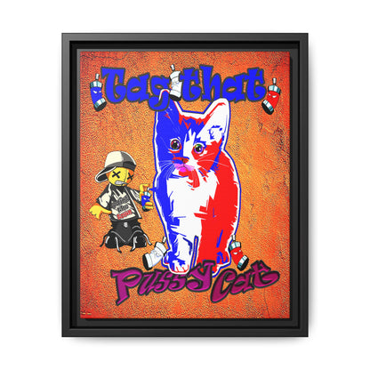 tag that - framed canvas art (burnt orange)
