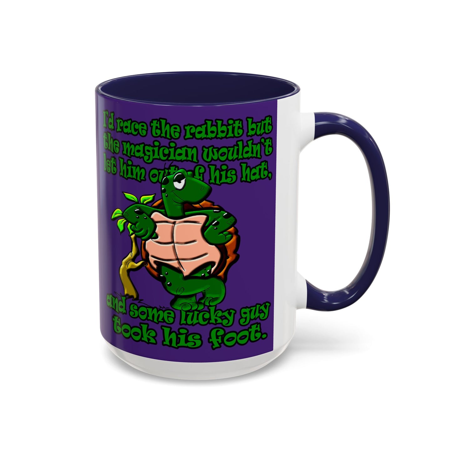turtle race - Accent Mug (purple)