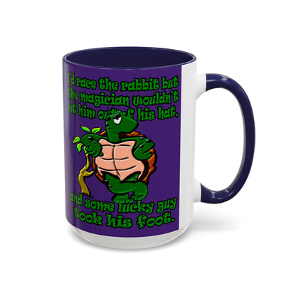 turtle race - Accent Mug (purple)
