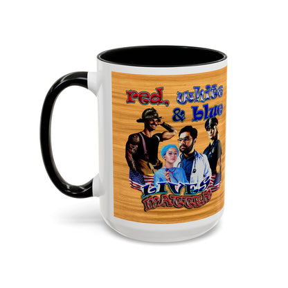 rw&b lives matter - Accent Mug (butterscotch wood finish)