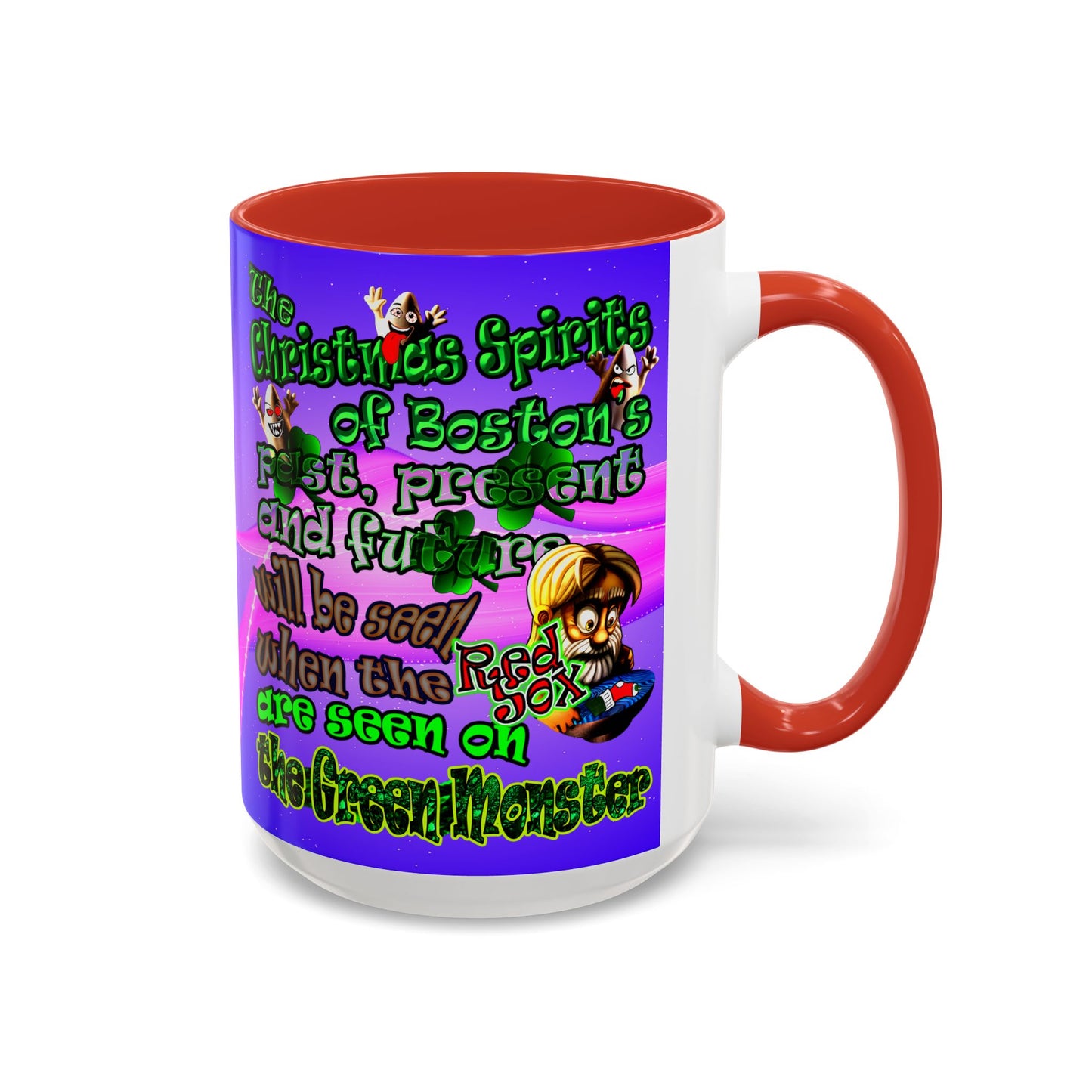 christmas spirits of boston - Accent Mug (purple-pink wave)