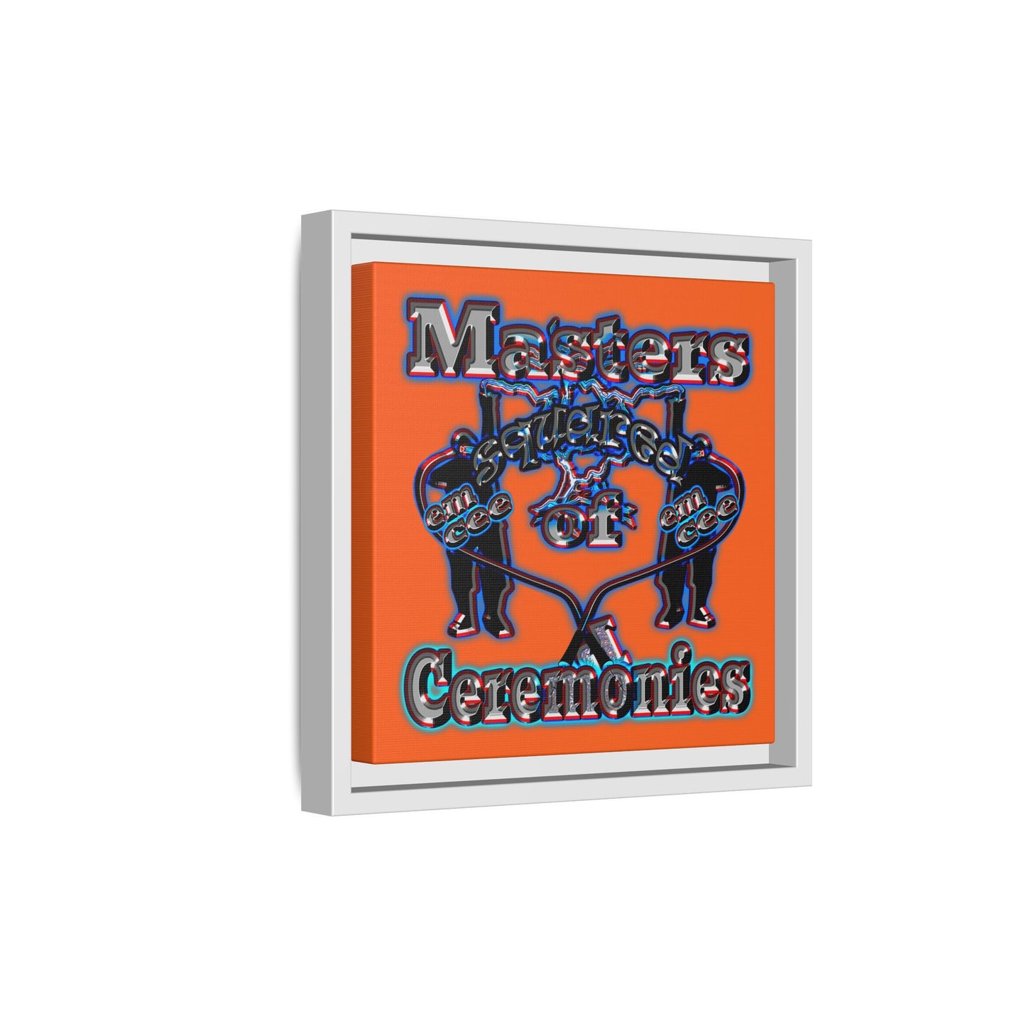 em cee squared - framed canvas art (orange)
