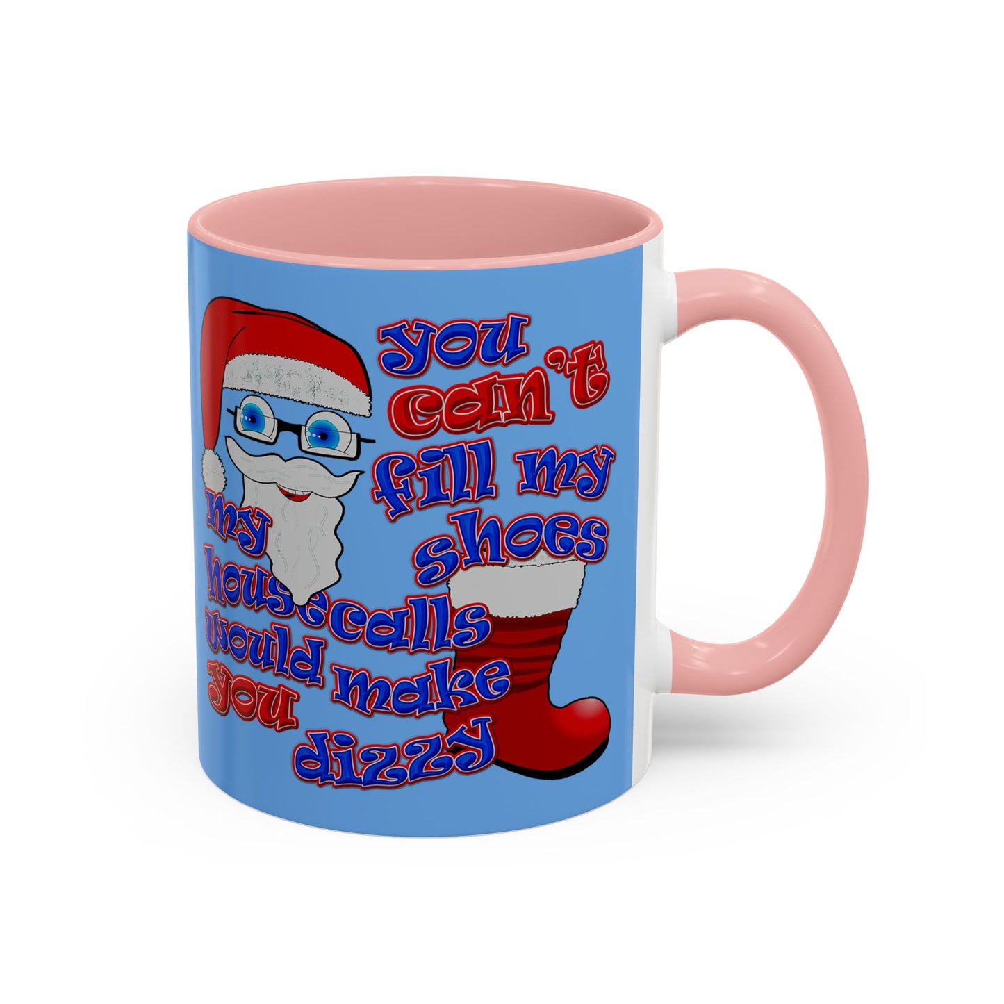 santa's shoes - Accent Mug (light blue)