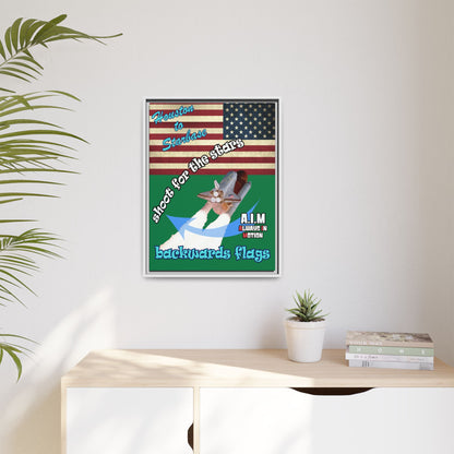 shoot for the stars - framed canvas art (dark green)