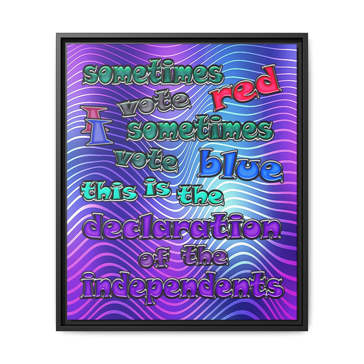 declaration of the independents - framed canvas art (purple wave)