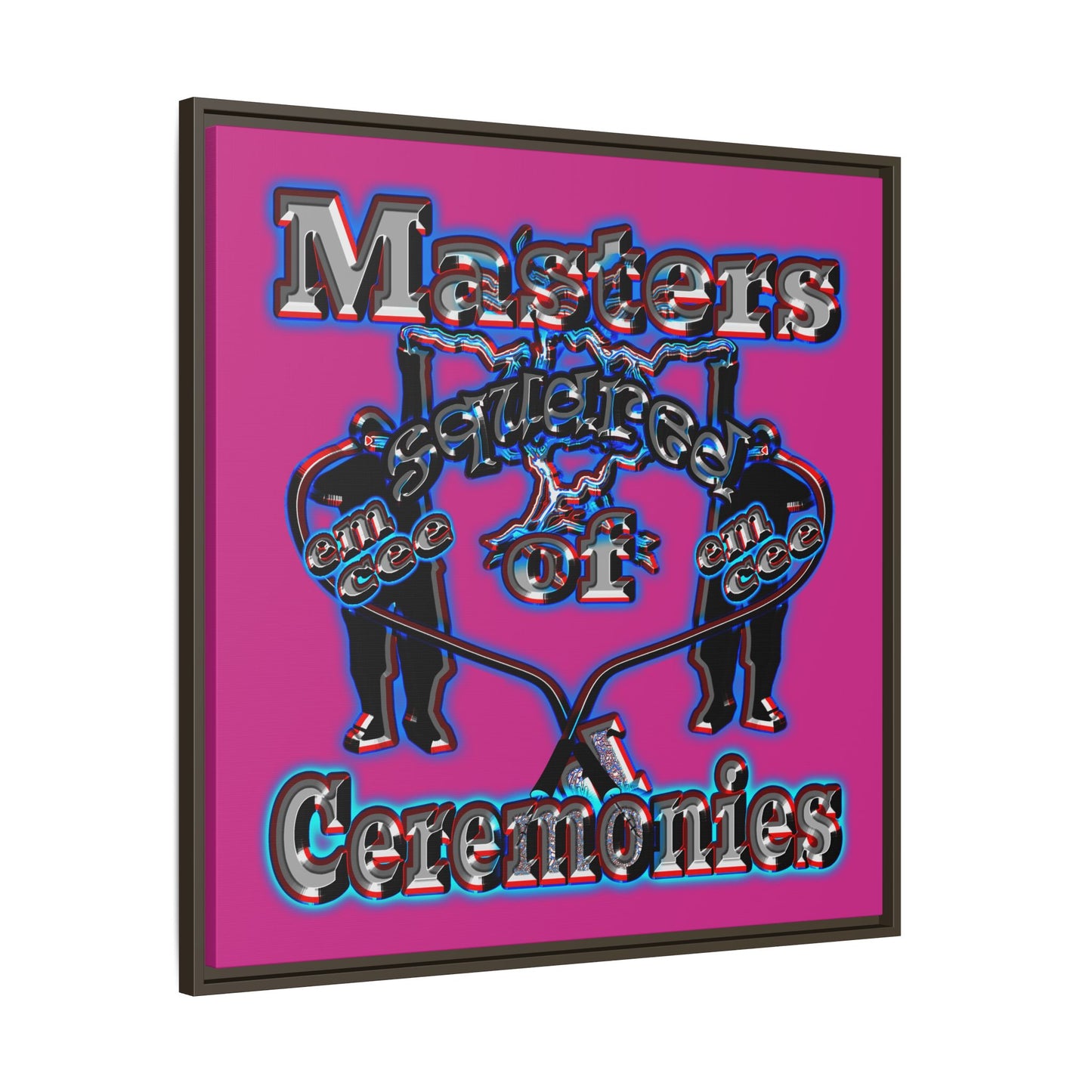 em cee squared - framed canvas art (pink)