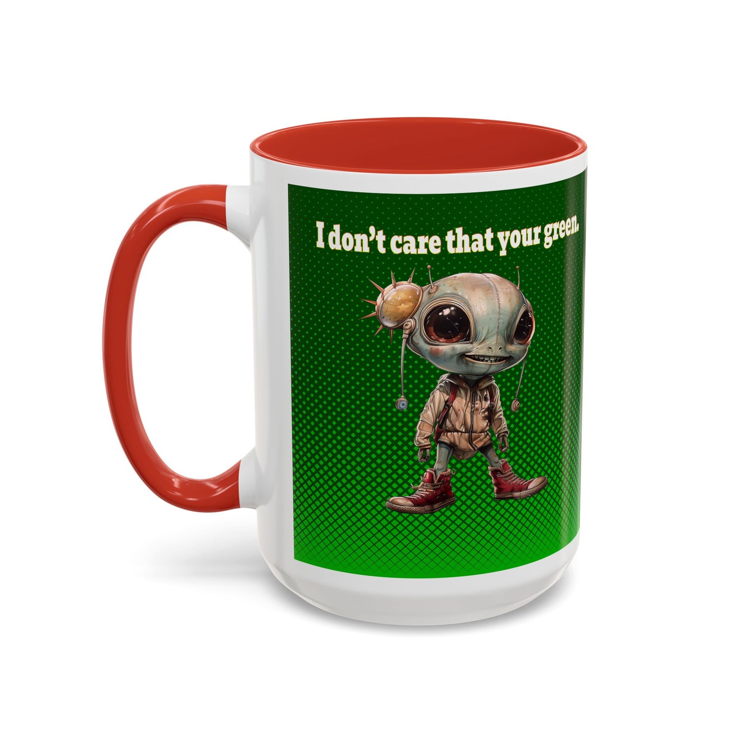 I don't care that your grey - Accent Mug (logo green)