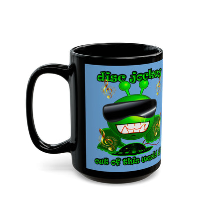 disc jockey - Black Mug (light blue)