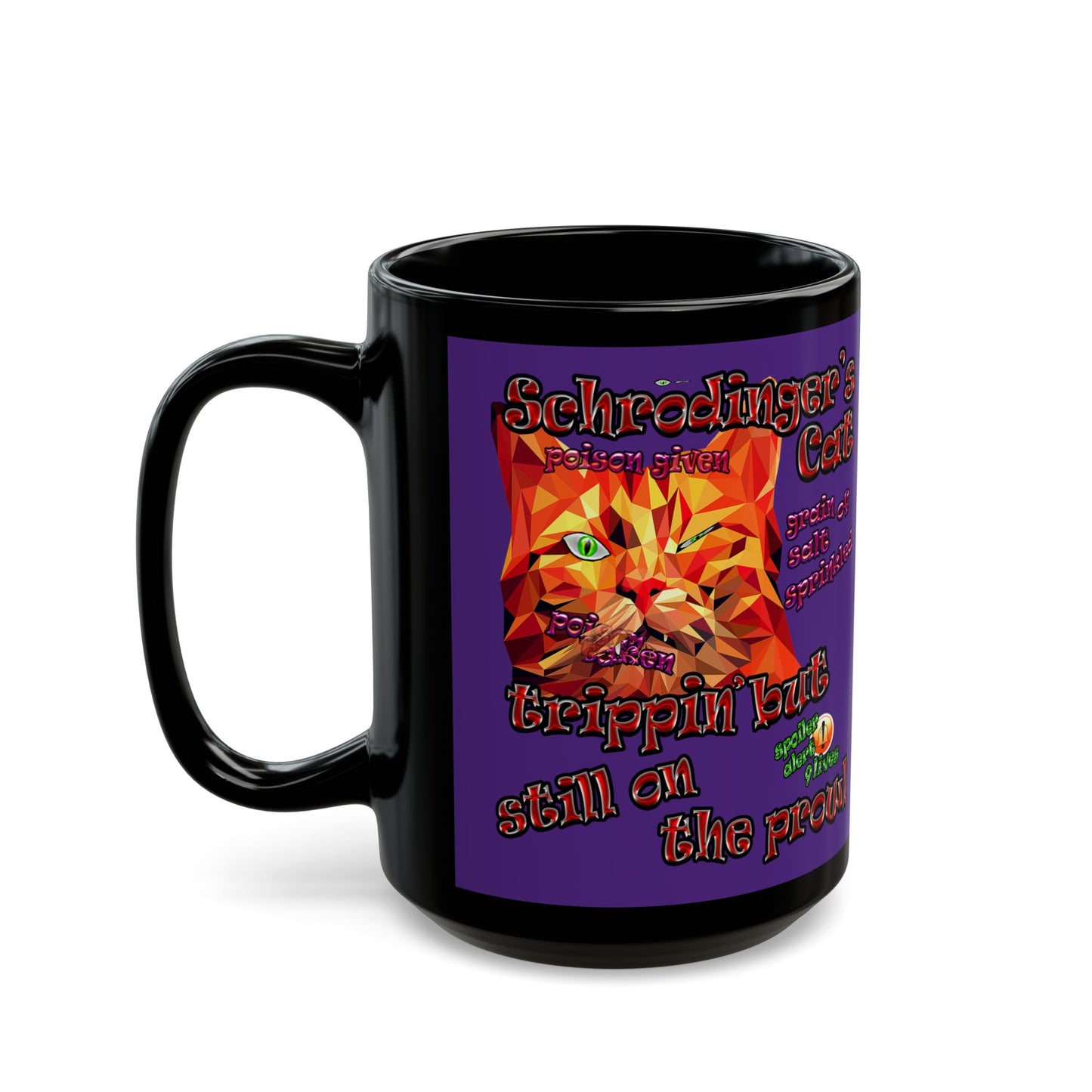 schrodinger's cat - Black Mug (purple)