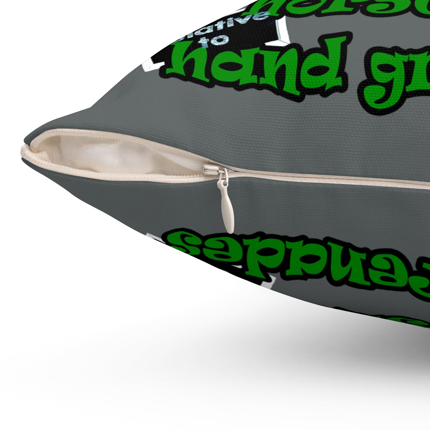 my luck - Spun Polyester Square Pillow - (dark grey)