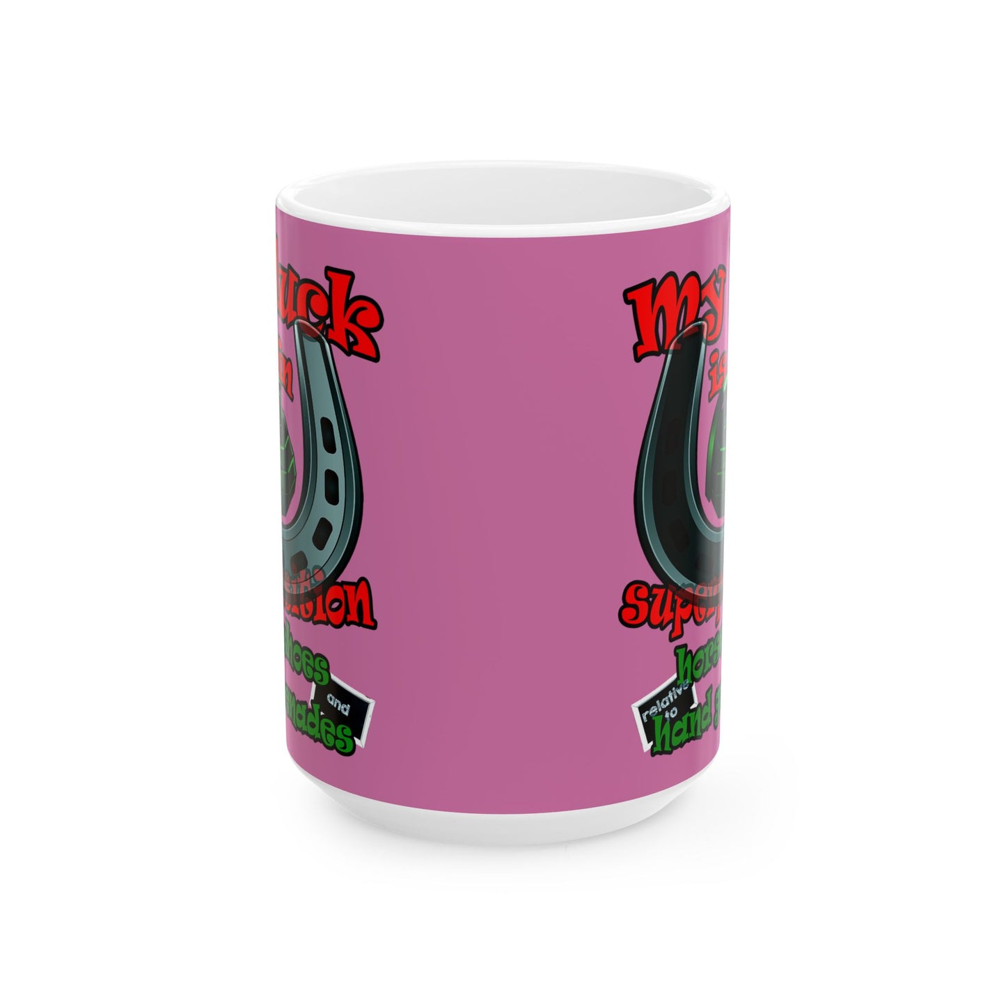 my luck - White Mug (light pink)