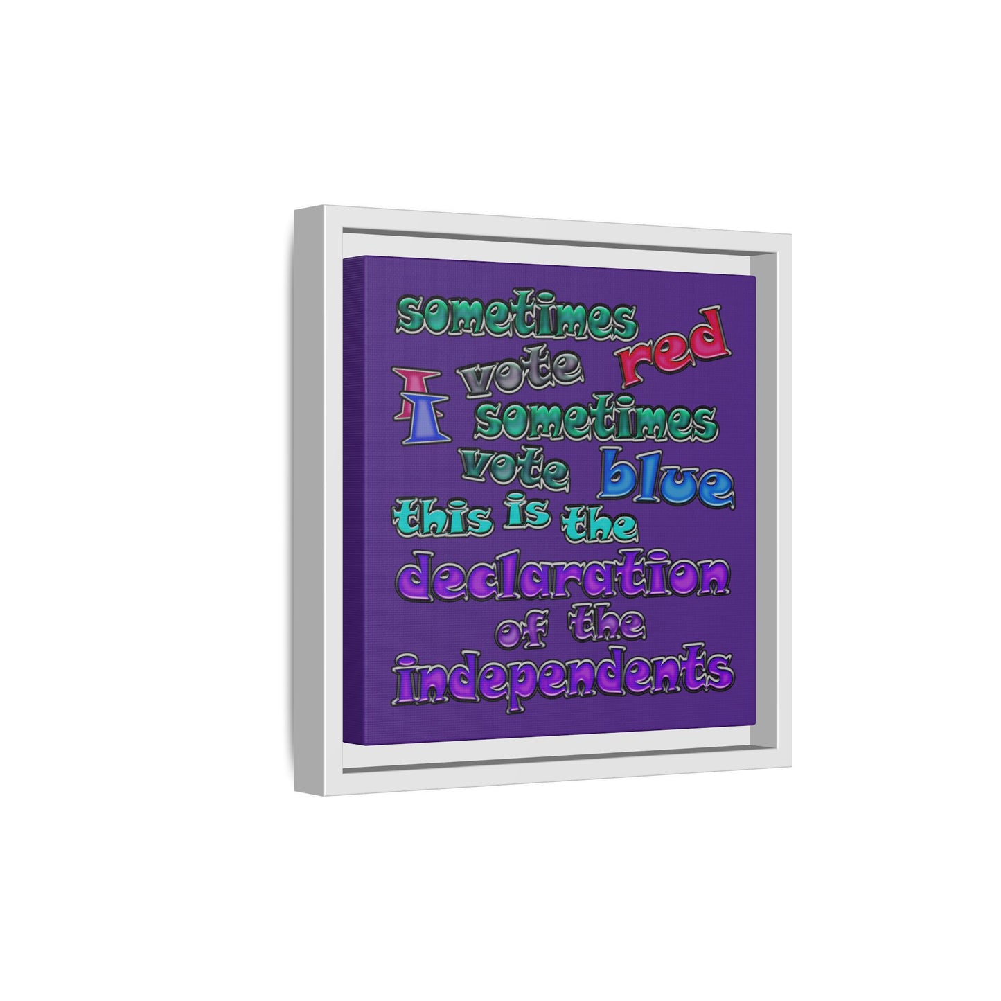 declaration of the independents - framed canvas art (purple)