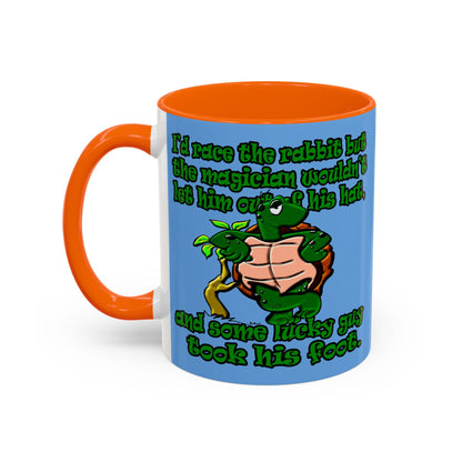 turtle race - Accent Mug (light blue)