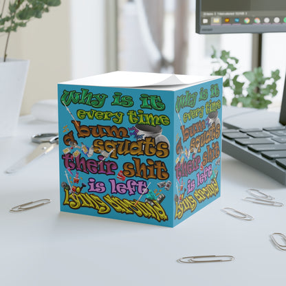 the bum's shit - note cube (turquoise)