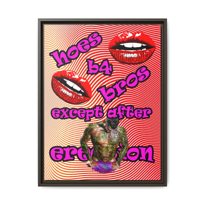 hoes b4 bros - framed canvas art (yellow-orange wave)
