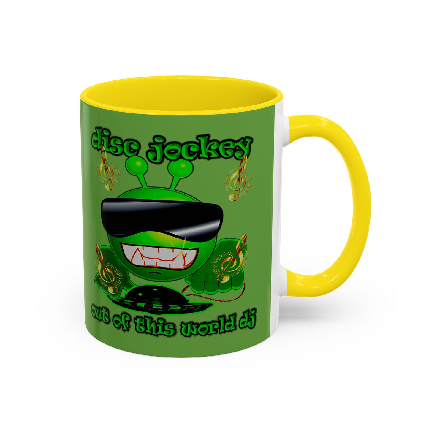 disc jockey - Accent Mug (green)