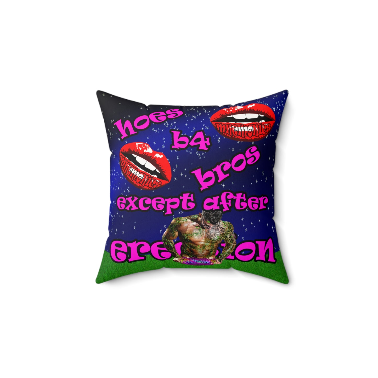 hoes b4 bros - Faux Suede Square Pillow - ('snoops' background)