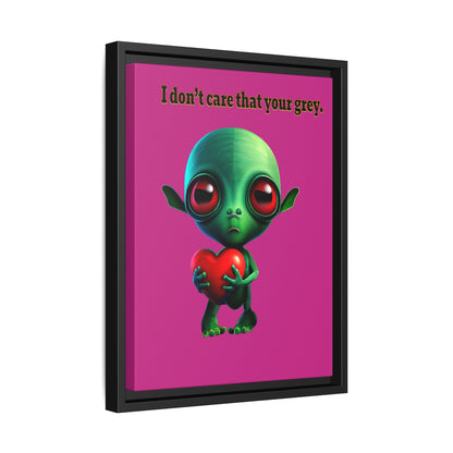 I don't care that your grey - framed canvas art (pink)